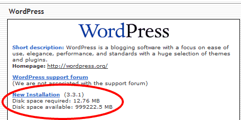 Wordpress new installation Wordpress new installation