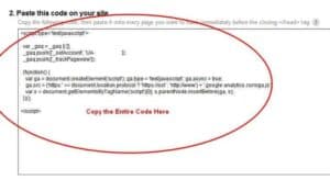 Google Analytics Copy Tracking Code