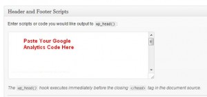 Google Analytics Paste Tracking Code